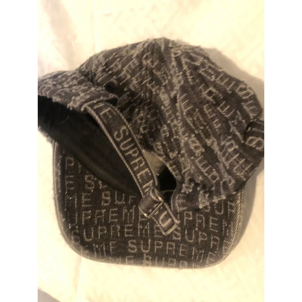 Supreme needle punch 6-Panel gray Hat Denim Cap